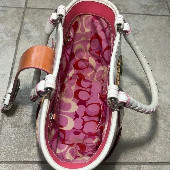 Vintage Coach Straw Bag with Daisies A04K-4443 Limited Edition/Rare - Picture 5 of 16